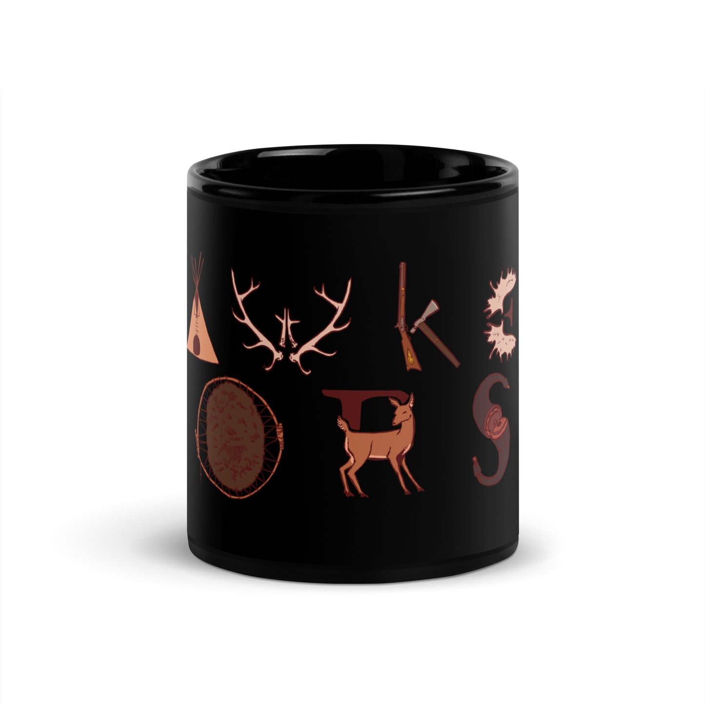Hawken Horse Logo Black Glossy Mug