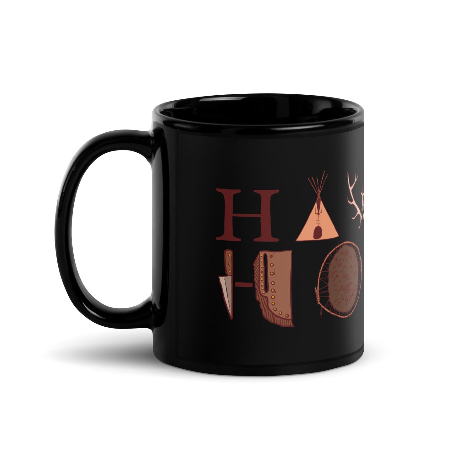 Hawken Horse Logo Black Glossy Mug