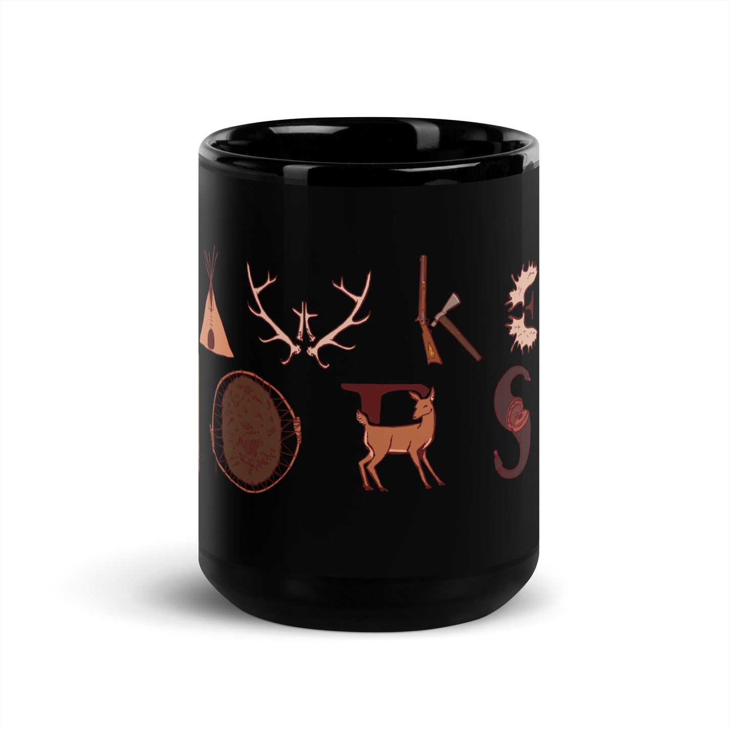 Hawken Horse Logo Black Glossy Mug