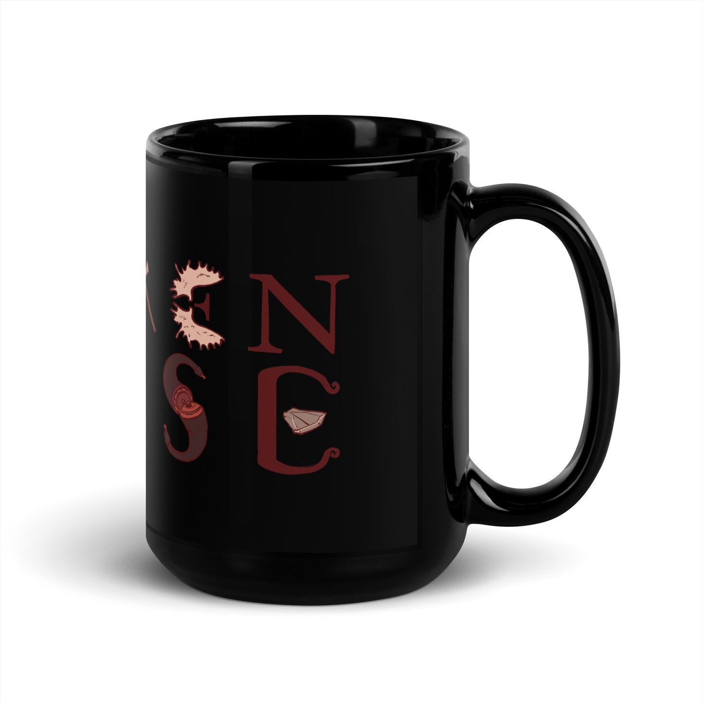 Hawken Horse Logo Black Glossy Mug