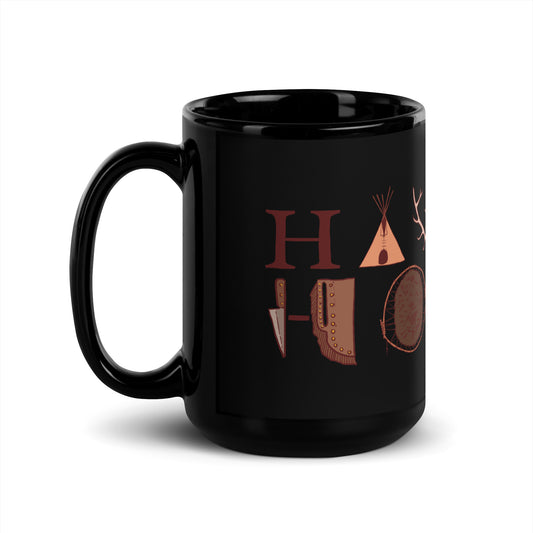Hawken Horse Logo Black Glossy Mug